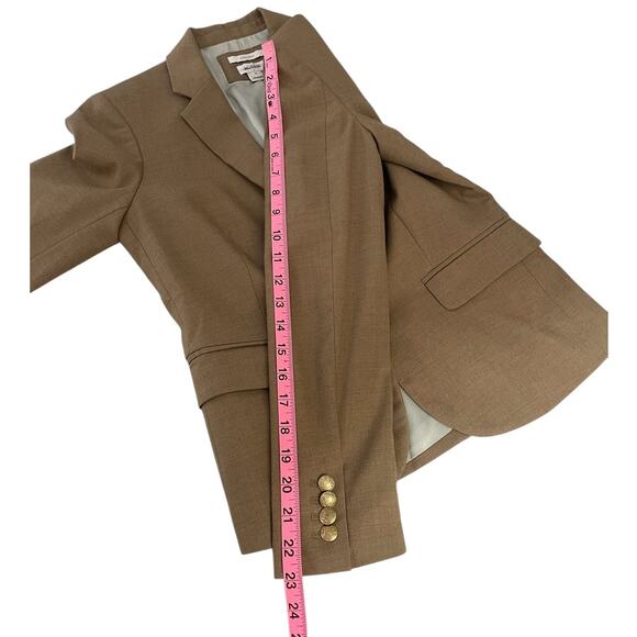 J.Crew Wool Blend Schoolboy Blazer Jacket Classic Preppy Tan Women's Size 0 - Picture 12 of 15